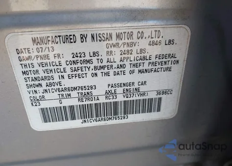 2013 Infiniti G37X из США, поврежденный, VIN JN1CV6AR6DM765293